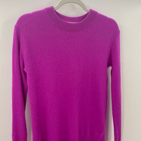 White + Warren XS Crewneck 100% Cashmere Sweater Fuschia - Picture 2 of 7